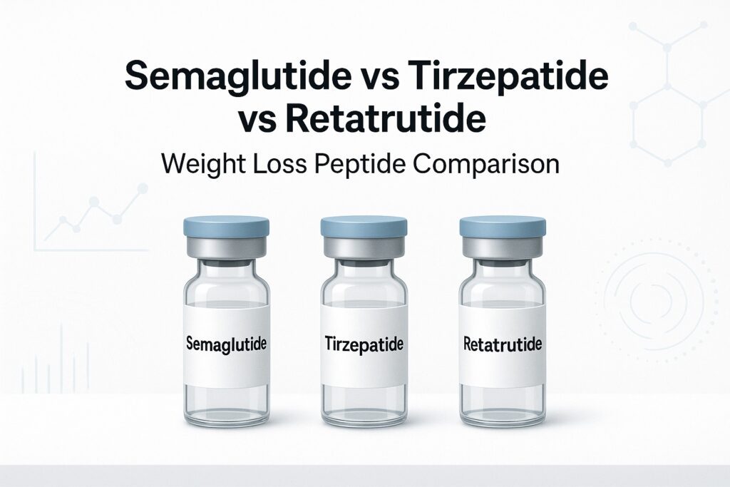Semaglutide Tirzepatide Retatrutide research peptides GLP-1 comparison